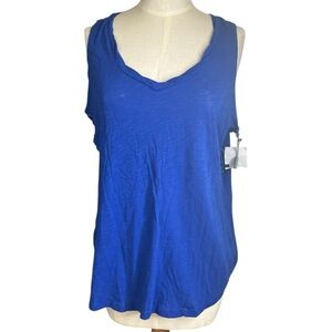 Calvin Klein Royal Blue Sleeveless Tank Top with Side Lace-Up Detail – NWT